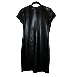 Ralph Lauren Purple Label Black Leather Midi Dress